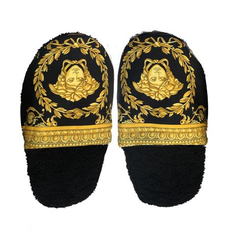 black and gold versace slippers|versace slippers for sale.